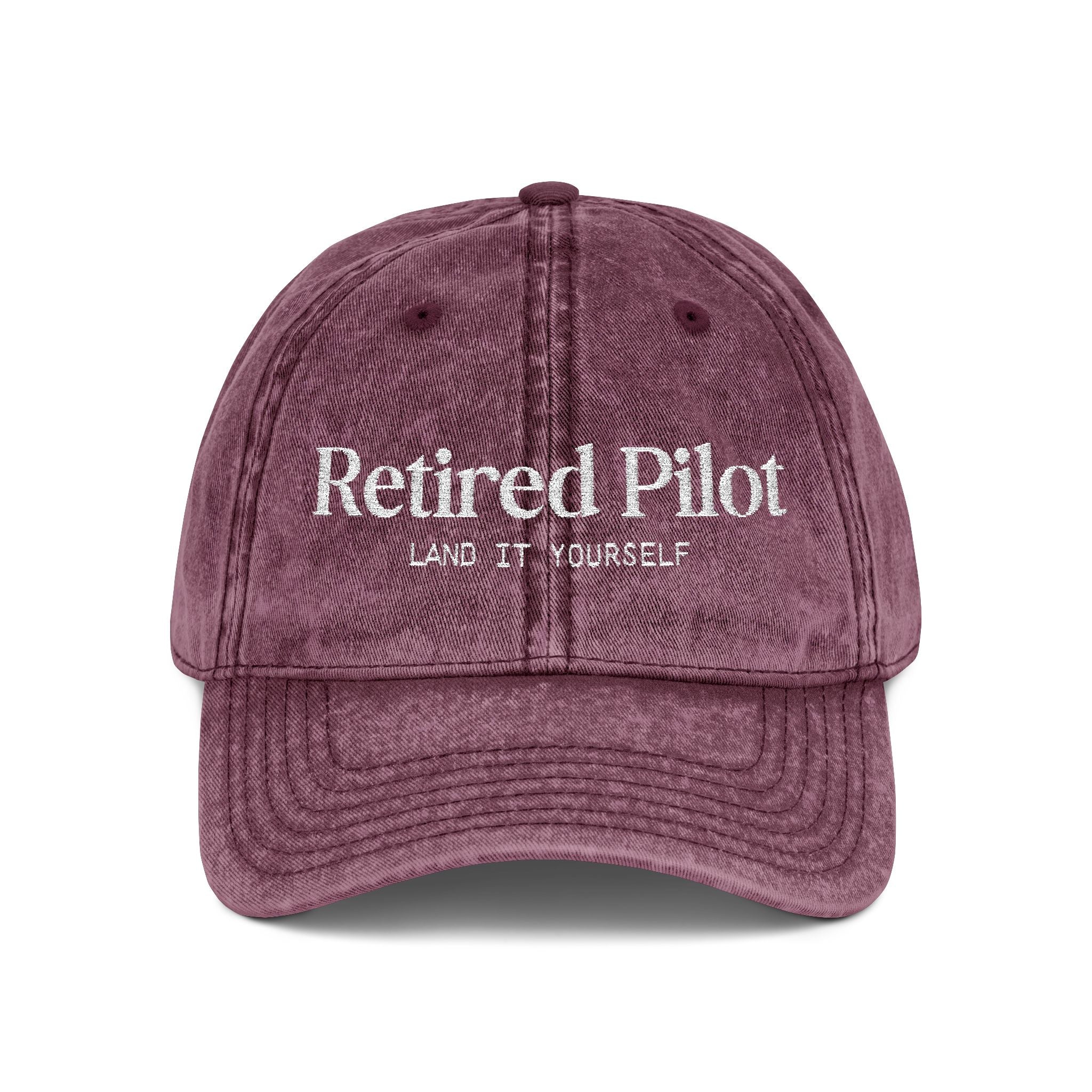 Retired Pilot Vintage Embroidery Cap