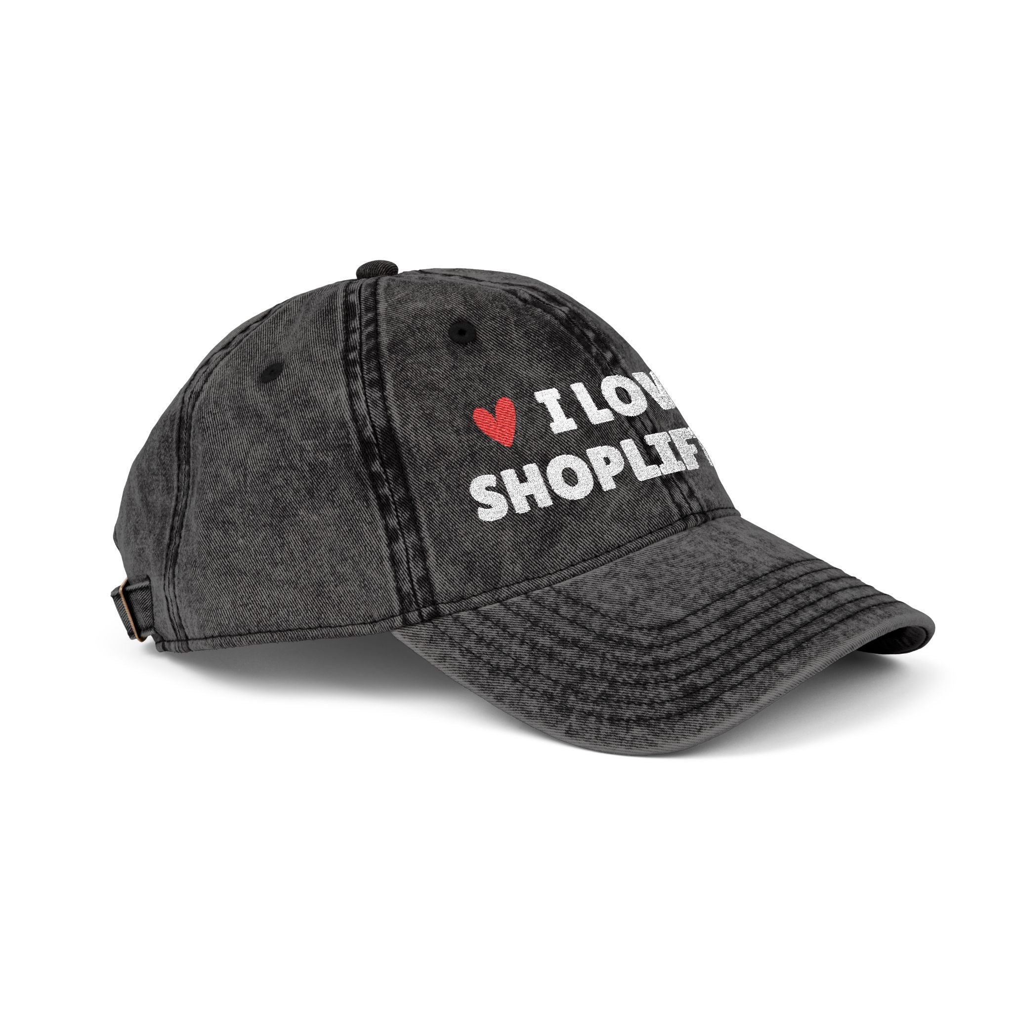 I Love Shoplifting Vintage Embroidery Cap