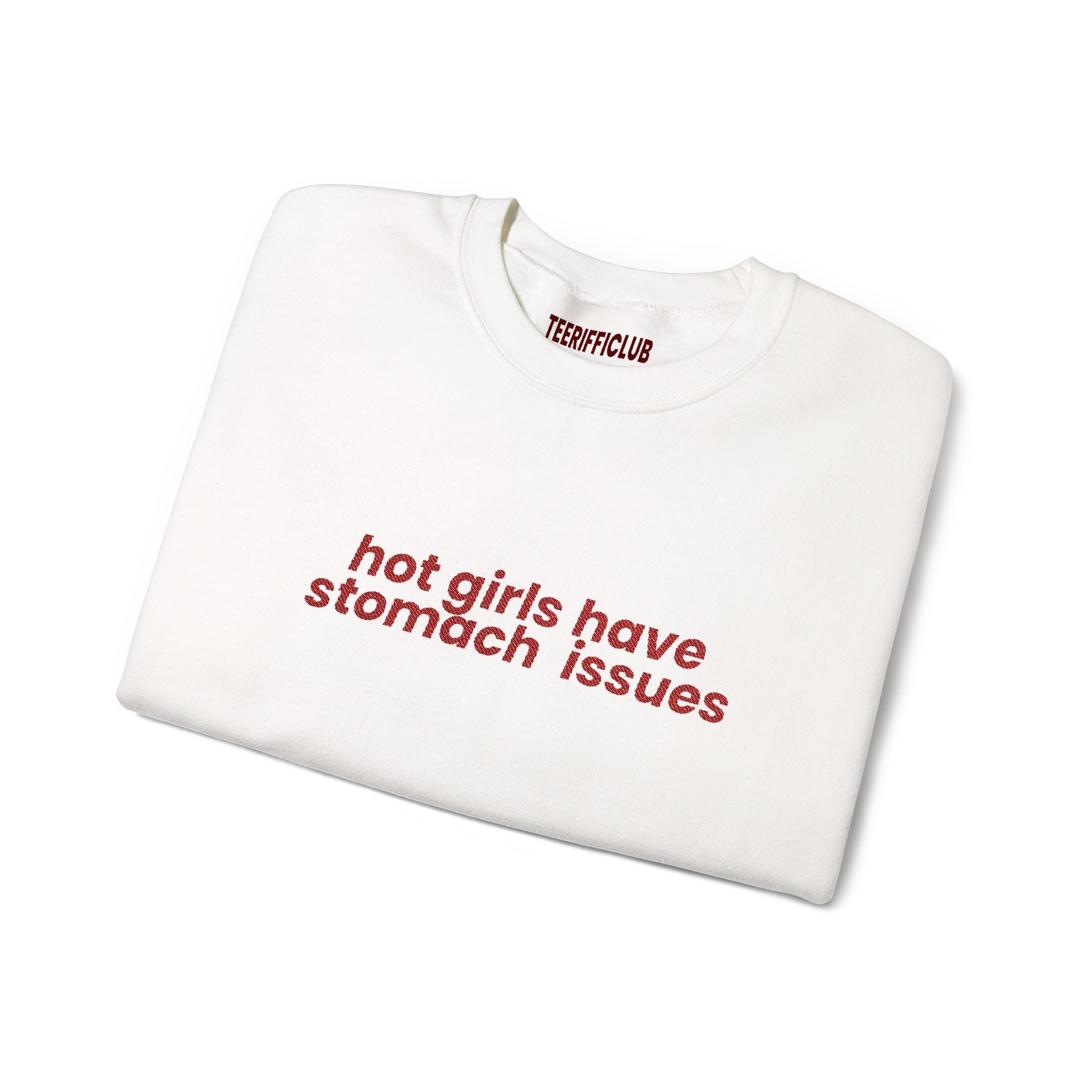 'Hot Girls Have Stomach Issues' - Embroidered Sweatshirt